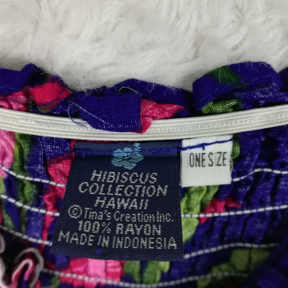 Hibiscus Collection Hawaii Girls Smocked Sundress Tropical Blue Pink OS